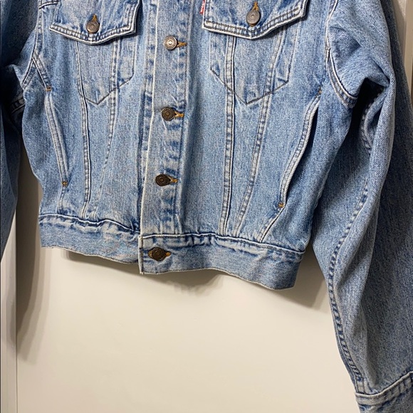 LEVIS Oversized cropped blue Jean jacket - Picture 3 of 7